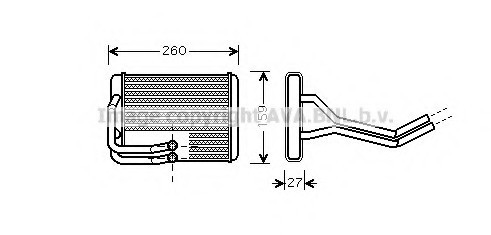 HY6122 AVA COOLING Радіатор отопителя HYUNDAI: MATRIX (FC) 1.5 CRDi/1.5 CRDi 01 - 05