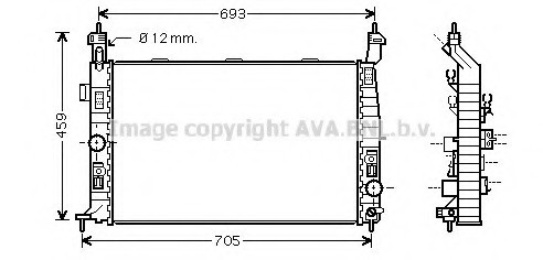 OL2348 AVA COOLING AVA OL2348_радиатор системы охлаждения! \ Opel Meriva 1.7DTi 03>