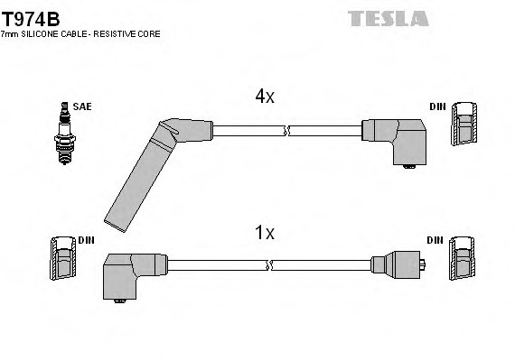 Фото дроти високовольтні T974B TESLA (Чехия) T974B TESLA (Чехия) Дроти високовольтні