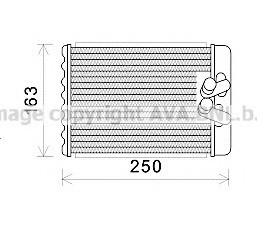 HYA6232 AVA COOLING Радіатор обігрівача H1/H200 ALL REAR AC 96-00(вир-во AVA)