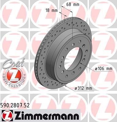 590280752 Zimmermann Диск гальмівний SPORT Z