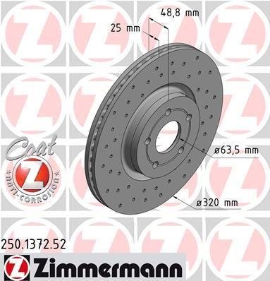 Фото гальмiвний диск 250137252 Zimmermann 250137252 Zimmermann Гальмiвний диск