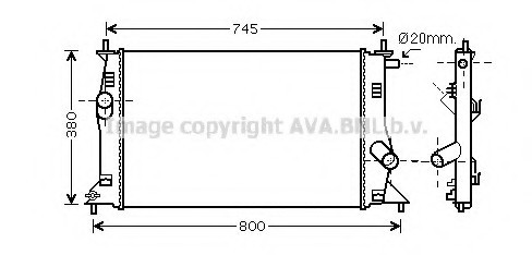 MZ2183 AVA COOLING Радіатор охолодження MAZDA 5 (05-) (вир-во AVA)