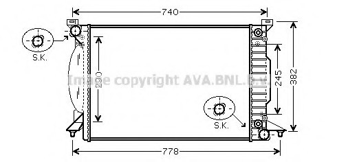 AI 2207 AVA COOLING Радиатор 2.5TDi 30V (+/-AC) (+AUT) [OE. 8E0.121.251K/Q] AVA