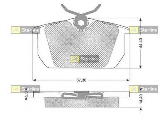 BD S822P Starline Колодки гальмівні дискові, к-кт. STARLINE