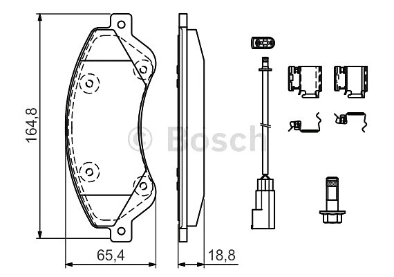Колодки тормозные дисковые, к-кт. BOSCH 0 986 494 613