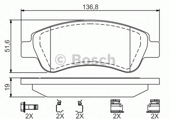 Колодки тормозные дисковые, к-кт. BOSCH 0 986 494 623