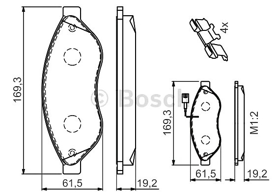 0 986 494 591 BOSCH Колодки тормозные дисковые, к-кт. BOSCH