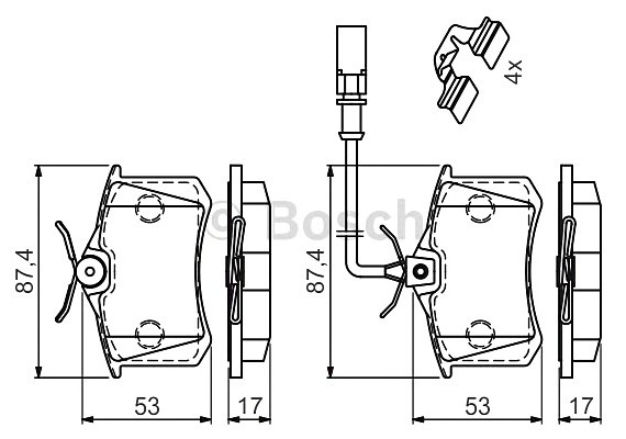 Колодки тормозные дисковые, к-кт. BOSCH 0 986 494 599