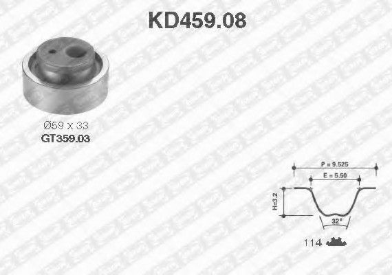 KD459.08 SNR Комплект ремня ГРМ SNR