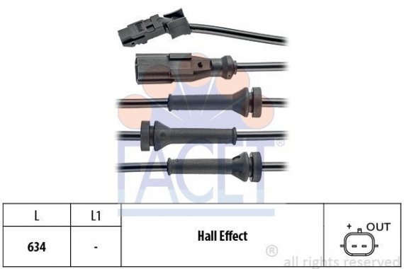 21.0056 FACET Датчик ABS Clio III (05-14)/Logan (04-) (210056) Facet