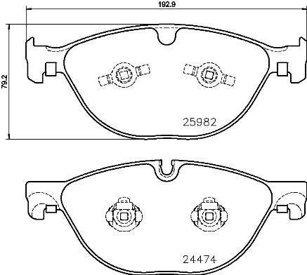 P36029 BREMBO (Германия) Колодки гальмові дискові передні JAGUAR F-TYPE Convertible (QQ6) 10/12-> / JAGUAR F-TYPE Coupe (Q