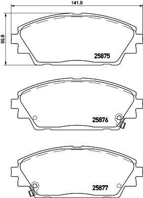 P49050 BREMBO (Германия) Колодка торм. диск. Mazda3 1.5/2.0/2.2 13- передн. (пр-во BREMBO)