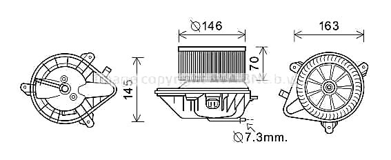 CN8292 AVA COOLING Вентилятор обігрівача салону Citroen Berlingo (96-) Peugeout Partner (96-) AC+ (CN8292) AVA