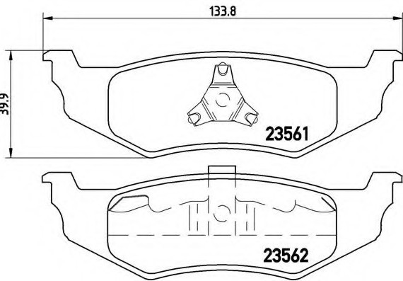 P11010 BREMBO (Германия) Колодки гальмівні CHRYSLER STRATUS 95- задн.