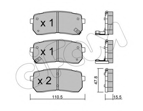 8227860 CIFAM Гальмівні колодки зад. Hyundai H-1 08- (mando)