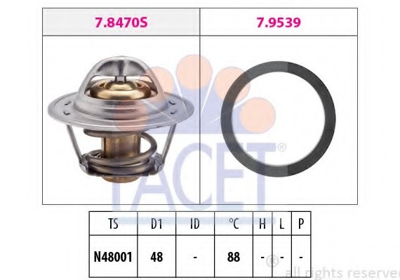 78470 FACET Термостат, охлаждающая жидкость