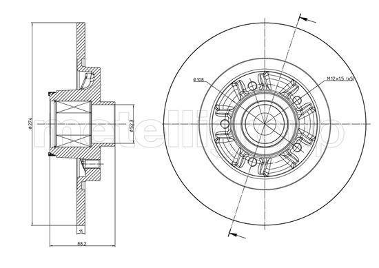 23-1196 METELLI (Италия) Тормозной диск 23-1196