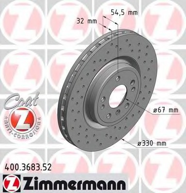 400.3683.52 Zimmermann Диск тормозной Sport