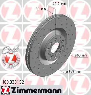 100.3301.52 Zimmermann Диск гальмівний SPORT Z