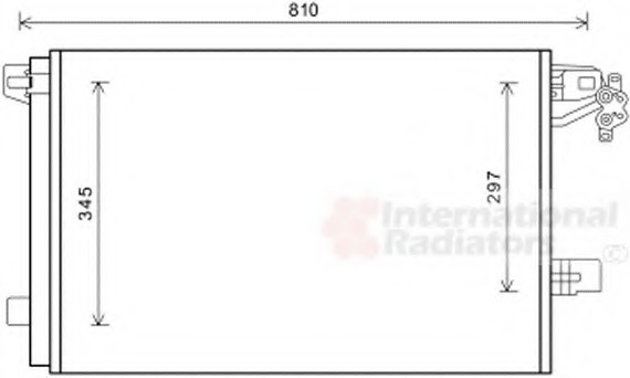 58005328 Van Wezel Радиатор кондиционера VW TRANSPORTER T5 (03-) 2.0 TDi (+) (пр-во Van Wezel)