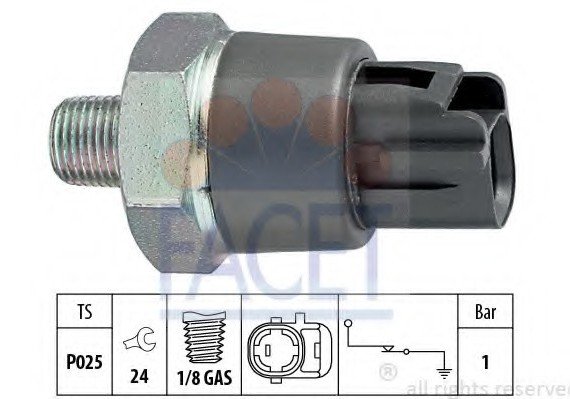 70188 FACET Датчик давления масла Mazda 3 (13-), 6 (13-), CX-5 (12-) 1.5, 2.0, 2.5 SkyActiv