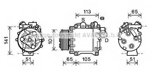 HDAK263 AVA COOLING Компрессор системы кондиционирования