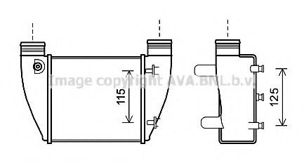 AI4364 AVA COOLING Інтеркулер audi a4 2.0t2.0td 04-08