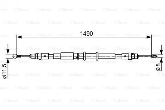 Фото гальмівний трос BOSCH 1987482553 BOSCH 1987482553 BOSCH Гальмівний трос BOSCH