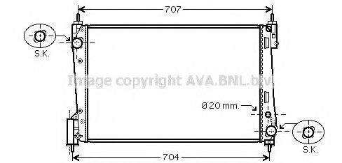 OLA2423 AVA COOLING Радіатор, охолодження двигуна