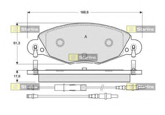 BD S346 Starline Колодки тормозные дисковые, к-кт. STARLINE
