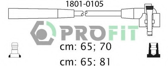 Фото комплект кабелів високовольтних 1801-0105 PROFIT 1801-0105 PROFIT Комплект кабелів високовольтних