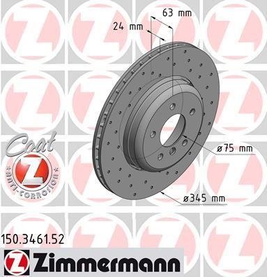 150.3461.52 Zimmermann Диск гальмівний SPORT Z
