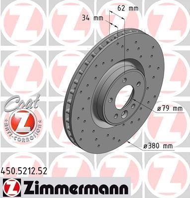 450.5212.52 Zimmermann Диск гальмівний SPORT Z