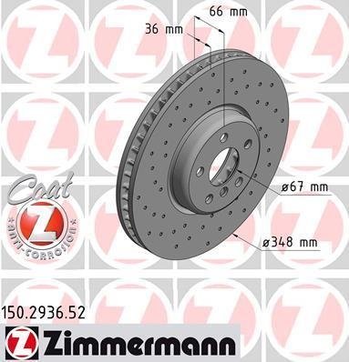 150.2936.52 Zimmermann Диск гальмівний SPORT Z лівий