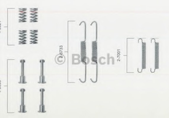 1987475149 BOSCH Монтажный к-кт тормозных колодок