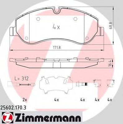 25602.170.3 Zimmermann Колодки гальмівні дискові