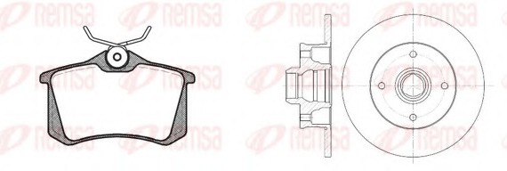 8263.02 Remsa Комплект гальмівний задн. SEAT CORDOBA, TOLEDO 01/91-10/99, VW GOLF 08/91-09/97 (вир-во REMSA)