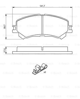 0986494720 BOSCH Колодки гальмівні дискові