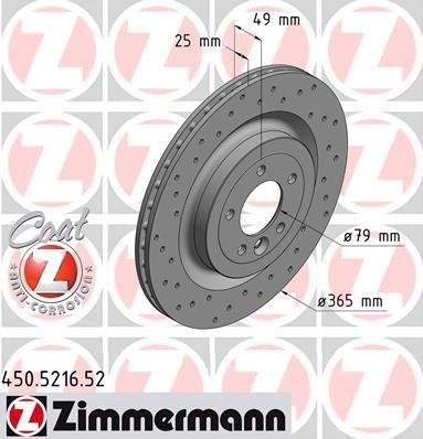 450.5216.52 Zimmermann Диск тормозной Sport