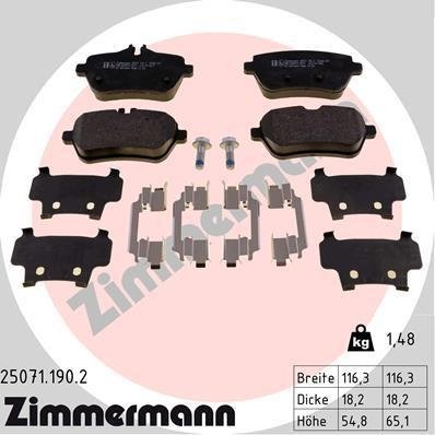 250711902 Zimmermann Колодки гальмівні дискові, к-кт
