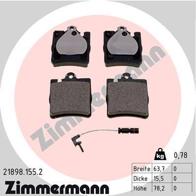 Фото колодки гальмівні дискові 21898.155.2 Zimmermann 21898.155.2 Zimmermann Колодки гальмівні дискові