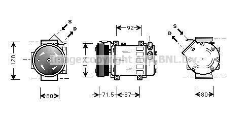 RTA K281 AVA COOLING Компрессор Megane 1.4i - 8V 97- AVA