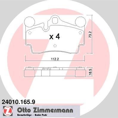 240101659 Zimmermann Колодки гальмівні дискові, к-кт