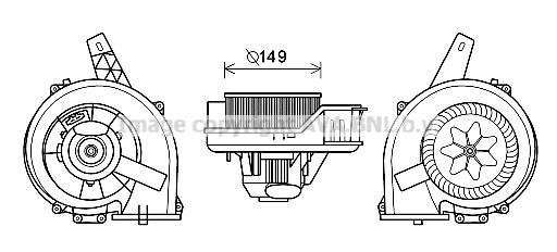 ST8044 AVA COOLING Вентилятор салону AUDI, VW (пр-во AVA)