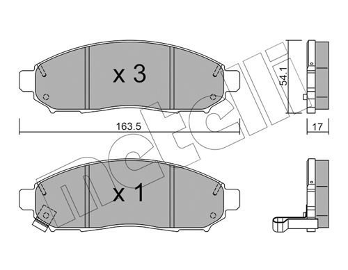 22-0743-0 METELLI (Италия) Комплект гальмівних колодок з 4 шт. дисків