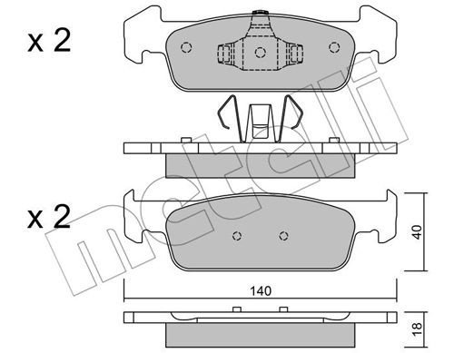 22-0975-1 METELLI (Италия) Тормозные колодки 22-0975-1