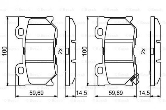 0986494863 BOSCH Колодки гальмові задні 0986494863 BOSCH