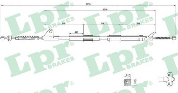 C0857B LPR Тросик стояночного тормоза C0857B