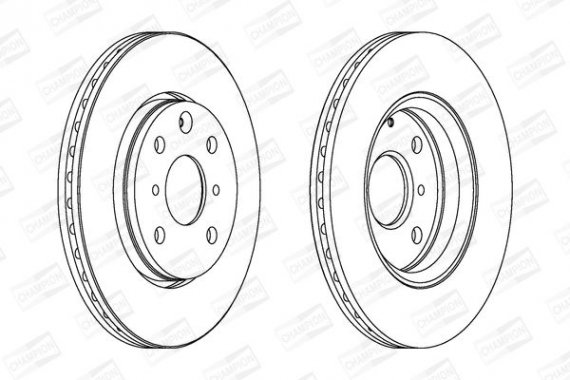 562311CH CHAMPION Диск тормозной CITROEN C1 06.2005-, PEUGEOT 107, TOYOTA AYGO 02.2005- передн. (пр-во CHAMPION)